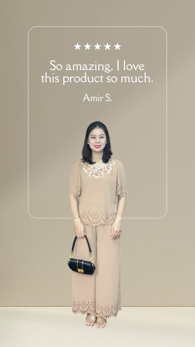 Product Introduction of Đồ bộ trung niên nữ- phong cách đơn giản sang trọng, áo cổ tròn tay ngắn, quần dài 16