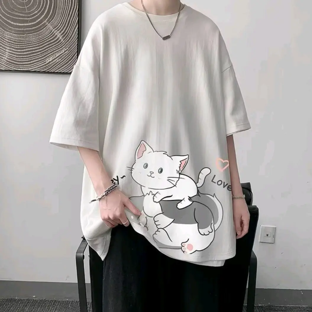 Áo thun free size Mẹ con mèo Love