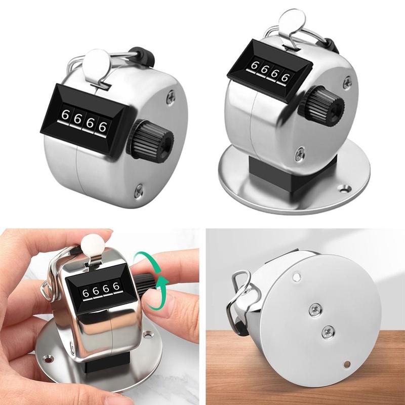 Bộ đếm cơ khí, Cầm Tay, 4 chữ số, Cầm Tay, Bộ đếm kim loại, Bộ đếm Clicker tổng hợp, Thích hợp cho kho 0