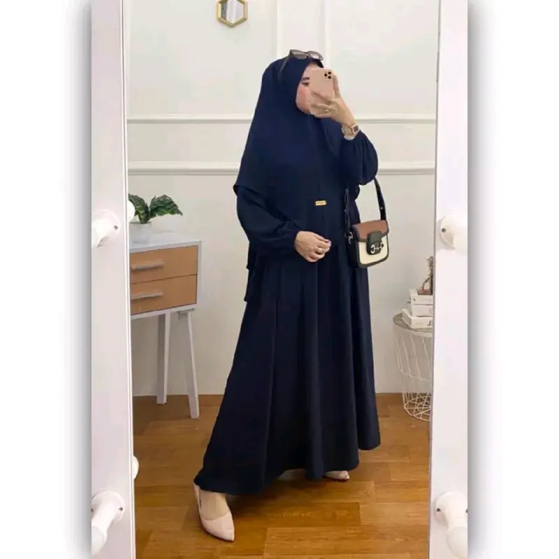 MEDINA SET KHIMAR GAMIS Muslim Wanita CRINKLE AIRFLOW TERBARU 4