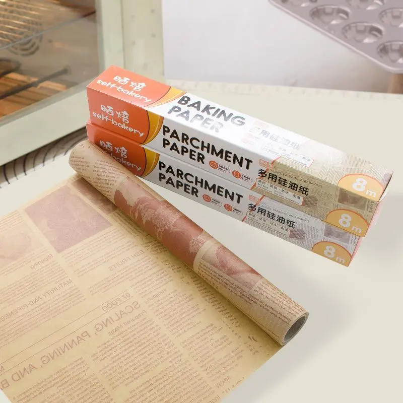 8M*30cm Parchment Paper Baking Tools Food Grade Grease Paper Bread Sandwich Burger Fries Wrappers Cookie Kitchenware Utensils
