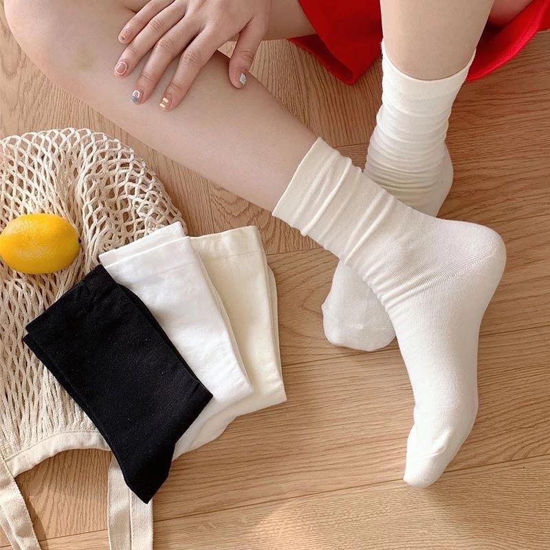  Set 10 đôi tất trơn cổ cao tất vớ mềm mịn phong cách VINTAGE đủ 3 màu đơn giản dễ phối đồ nam nữ  Women tat  gaucocao Menswear 