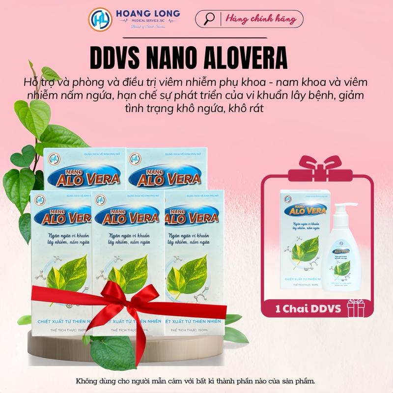 [COMBO 5 CHAI] Dung Dịch Vệ Sinh Nano Alovera - Hỗ Trợ Điều Trị Viêm Nhiễm Phụ Khoa Nam Nữ - Chai 150ml dich ddvs  phụ lactacyd dung dịch vệ sinh nữ emmie cho feminine hygiene
