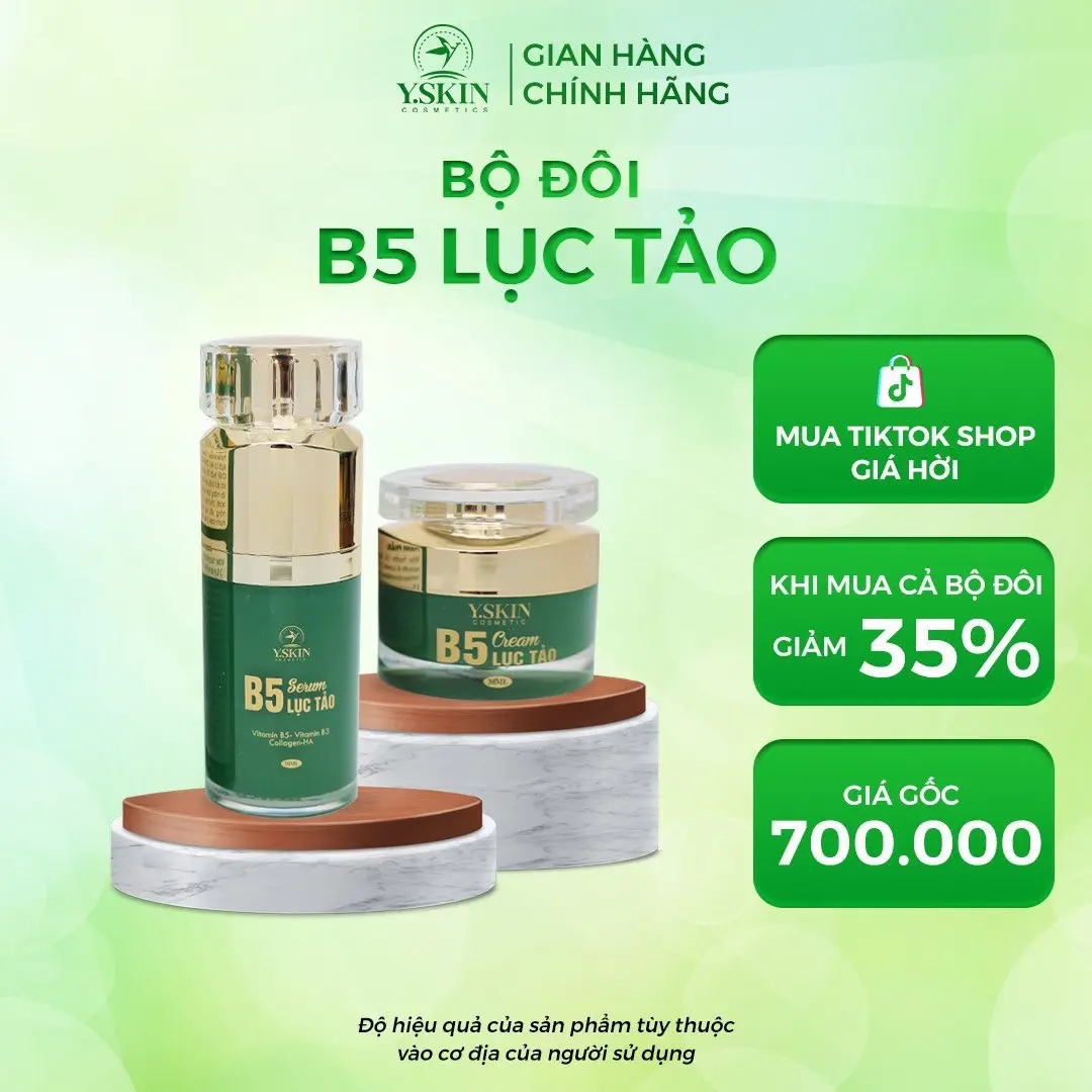 Bộ đôi dưỡng da serum kem dưỡng B5 lục tảo Yskin chính hãng Skincare Toner Kem Face