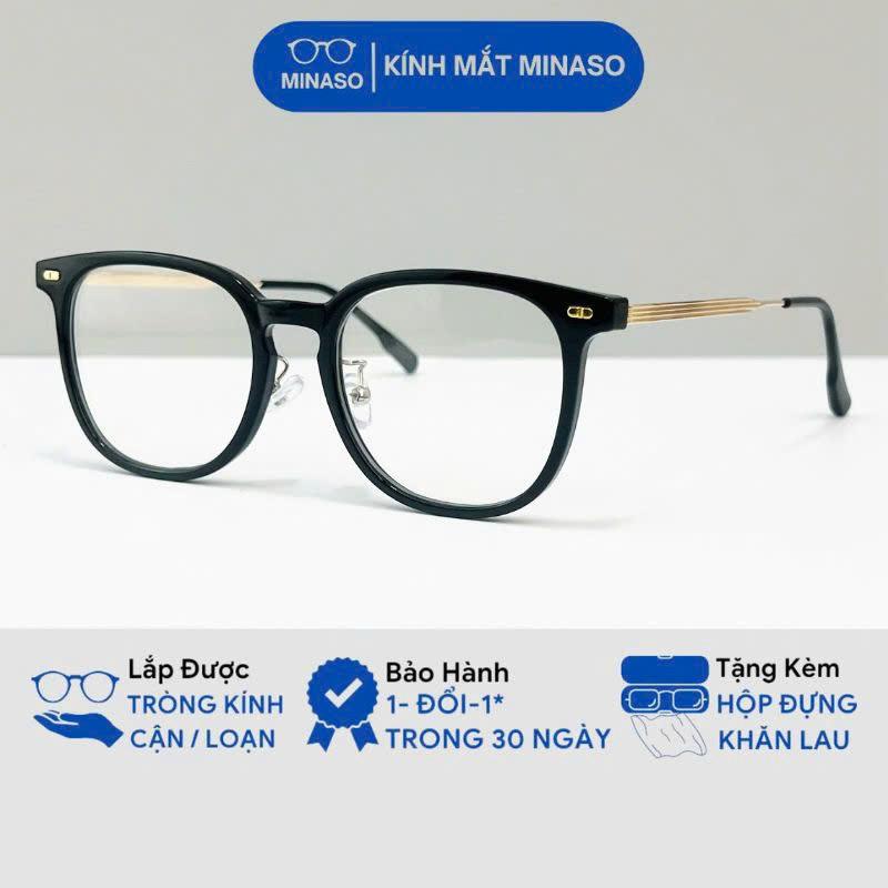 Gọng kính cận thời trang nam nữ mắt kính vuông không độ chống ánh sáng xanh và tia UV bảo vệ mắt gọng kính hợp kim phối nhựa cao cấp phong cách Hàn Quốc thay được mắt kính cận 186