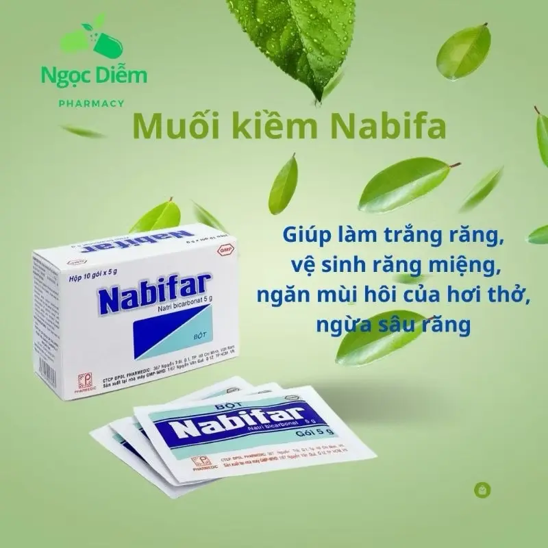 ￼Bột muối vệ sinh phụ nữ Nabifar (Sodium bicarbonat) [Hộp 10 gói] 2