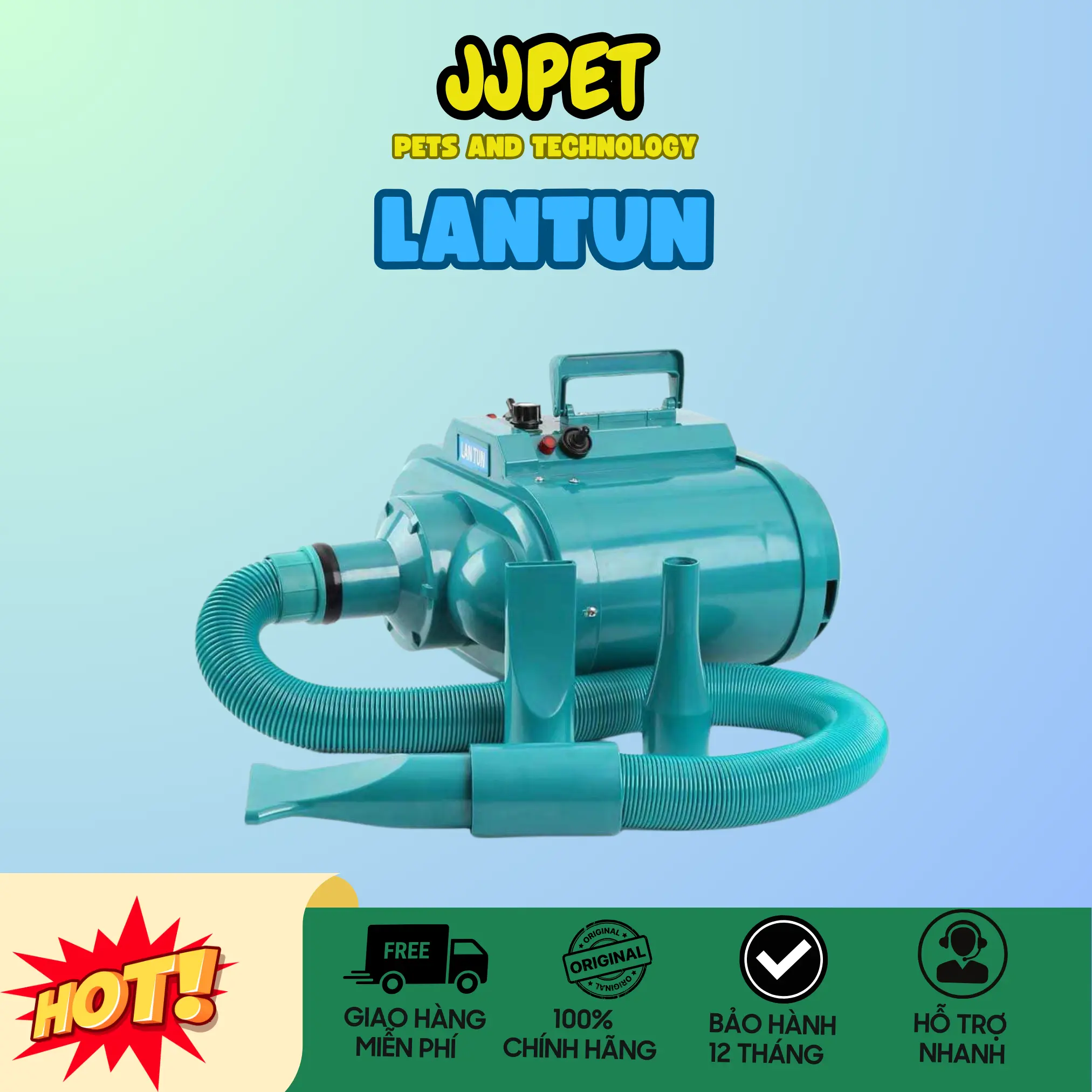 [ƯU ĐÃI] Máy Sấy Lantun Công Suất Lớn 2 Motor 3300W - Sấy lông chó mèo Grooming- SẤY NHANH-ỔN ĐỊNH