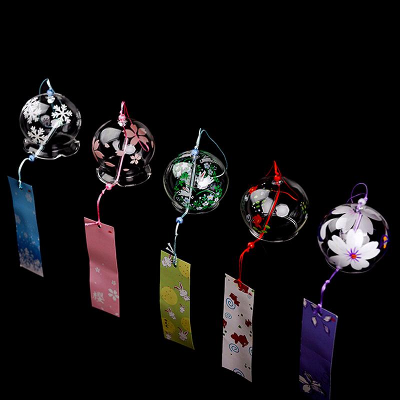 Chuông Gió Nhật Bản, 1 Chiếc, Chuông Gió Furin Thủy Tinh Thủ Công, Trang Trí Nhà Cửa Và Văn Phòng 4