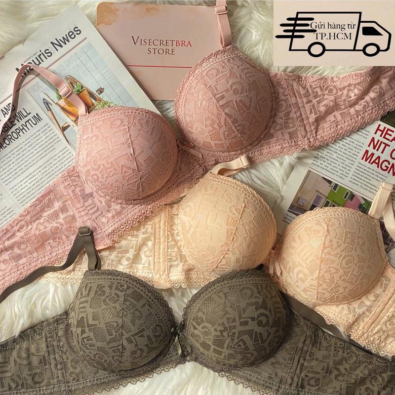   Áo Tăng Size  Áo Lót Nữ Nâng Độn Vòng 1 Mút Dày Tạo Khe Có Gọng Chống Xệ Áo Bra Top  Nữ  Ren Không Gọng Đệm Dày  Đen  6cm VN230902 