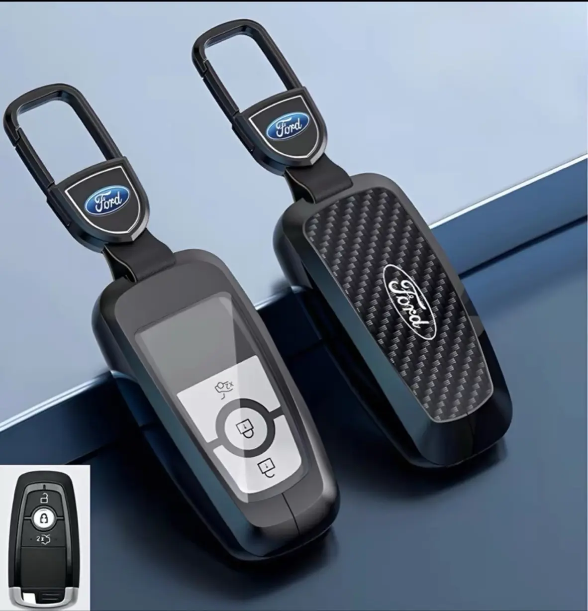 [TẶNG kèm 01 khăn lau xe]  Ốp chìa khoá hợp kim, móc khoá xe For.d: Ever.est , Rap.tor , wild.tráck ( chìa 2,3,4 nút bấm) hợp kim