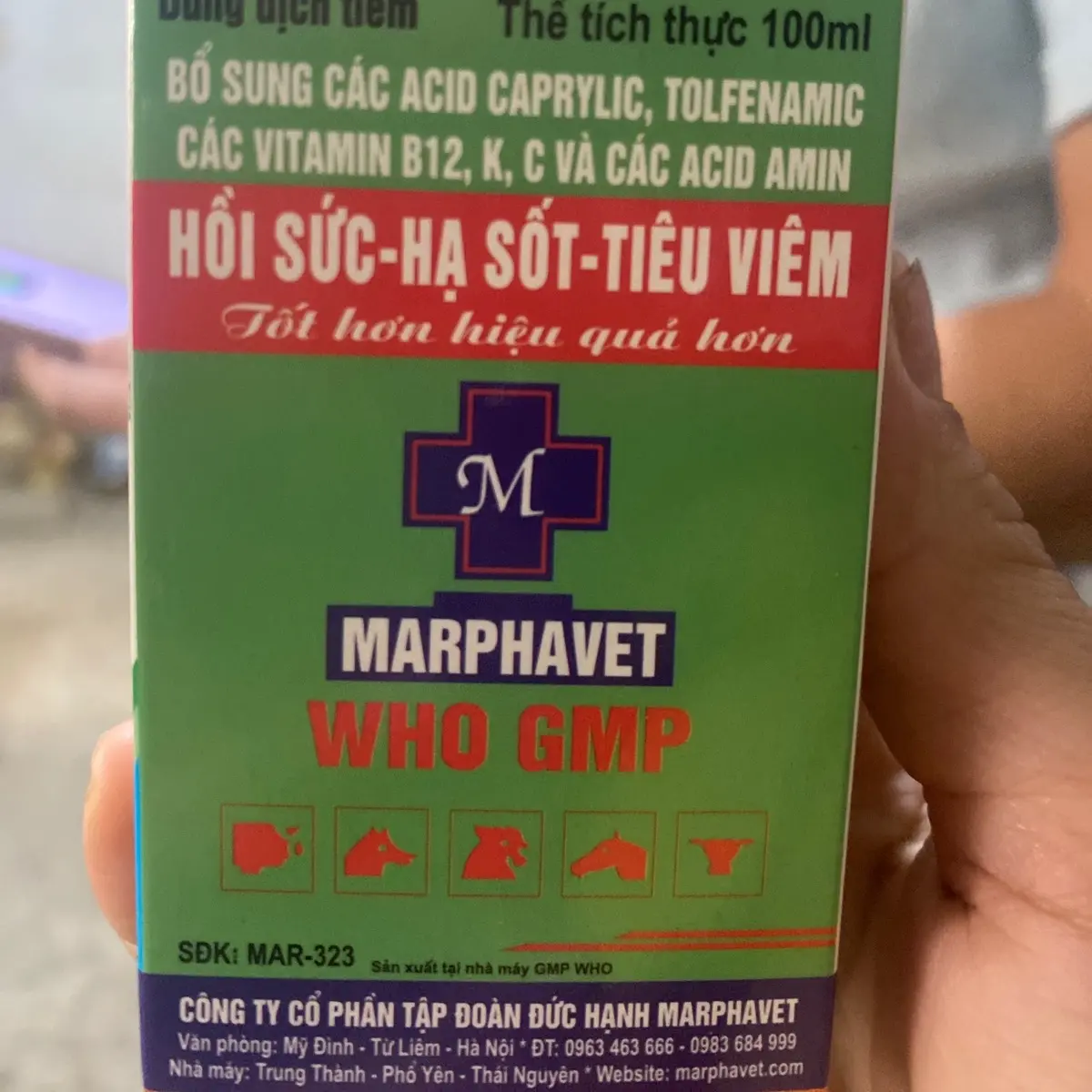 Gluco KC Namin Giảm đau hạ sốt tiêu viêm công ty Marpharvet ứng dụng trên gia súc gia cầm