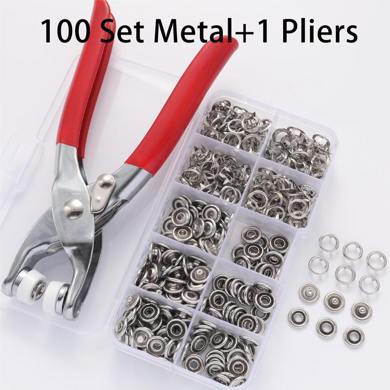 Product Introduction of Snap Plier Set, Automatic Grommet Eyelet Plier with Snap Fasteners Tool Kit Set, Five-claw Snap Button Plier for Installing Clothes Bag Sewing and DIY Craft 6