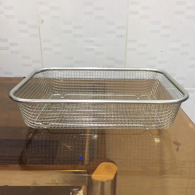 Rổ lưới inox không rỉ sét kích thước 29 x 21cm-Rổ Inox Lưới Đa Năng Giỏ Kitchen 5