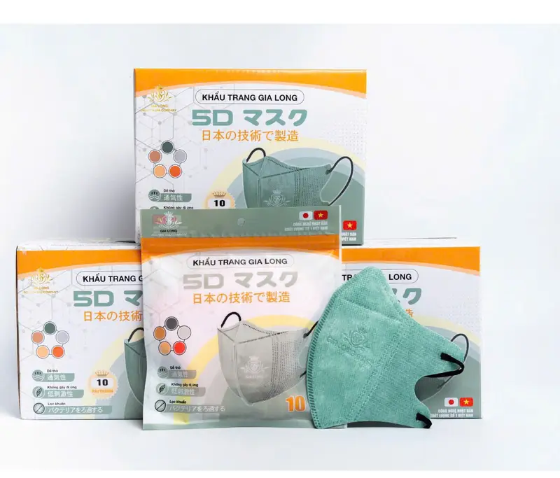 Khẩu Trang 5D Gia Long 3 Lớp, Chất Lượng Cao, Chống Bụi Mịn PM2.5, Vi Khuẩn Và Các Tác Nhân Gây Hại Trong Không Khí 2