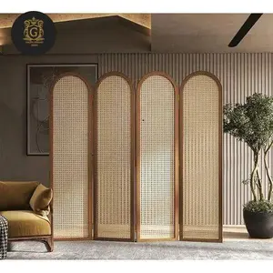 sketsel peyekat ruanganan minimalis kayu jati solid,partisi ruang tamu kombinasi ayaman rotan