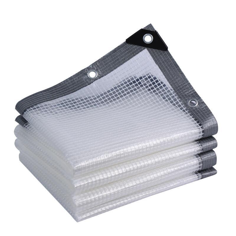 Transparent Grid Tarpaulin Sunscreen PVC Waterproof Cover Home Garden ...