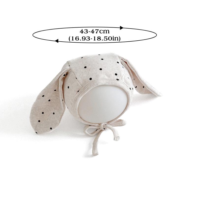 Product Introduction of Cute Dot Baby Ear Protection Hat Long Rabbit Ears Infant Boys Girls Lacing Cap Spring Autumn Windproof Warm Toddler Bonnet 19