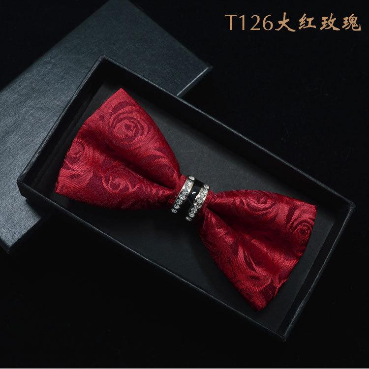 Product Introduction of 6*12cm Red Navy Blue Black Bow Ties Butterfly Banquet Polka Dot Floral Bowtie Accessories Double-layer Jacquard Business Gift Wedding for Men 18