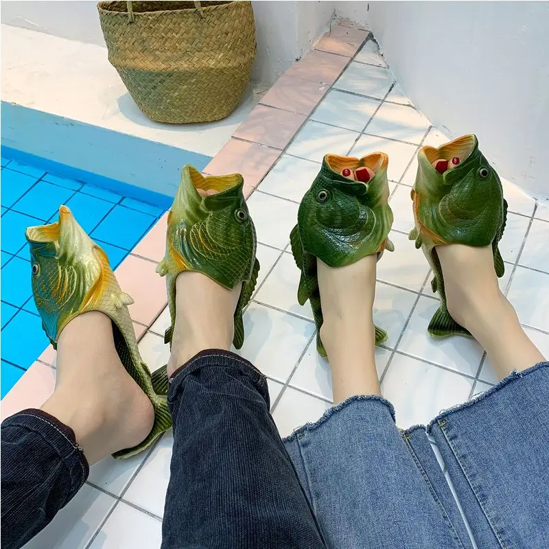 Dép, Hình Cá, Dành Cho Nam Và Nữ, Thời Trang Mùa Hè Hàn Quốc, Mặc Ngoài, Trang Phục Tại Nhà, Thiết Kế Sáng Tạo, Không Trơn Trượt, Thích Hợp Cho Các Cặp Đôi, Dép Xỏ Ngón, Hàng Mới Về 2024