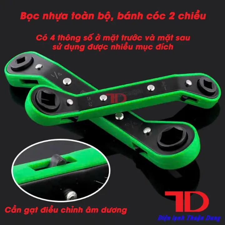 Cờ lê bánh cóc WIPCOOL, chất lượng cao, Cờ lê hai đầu, Dụng cụ sửa chữa máy lạnh làm lạnh, Điện Lạnh 6