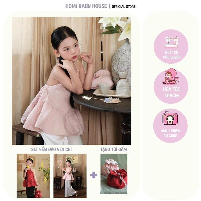 Set yếm đào Tết cho bé gái Homi Baby House