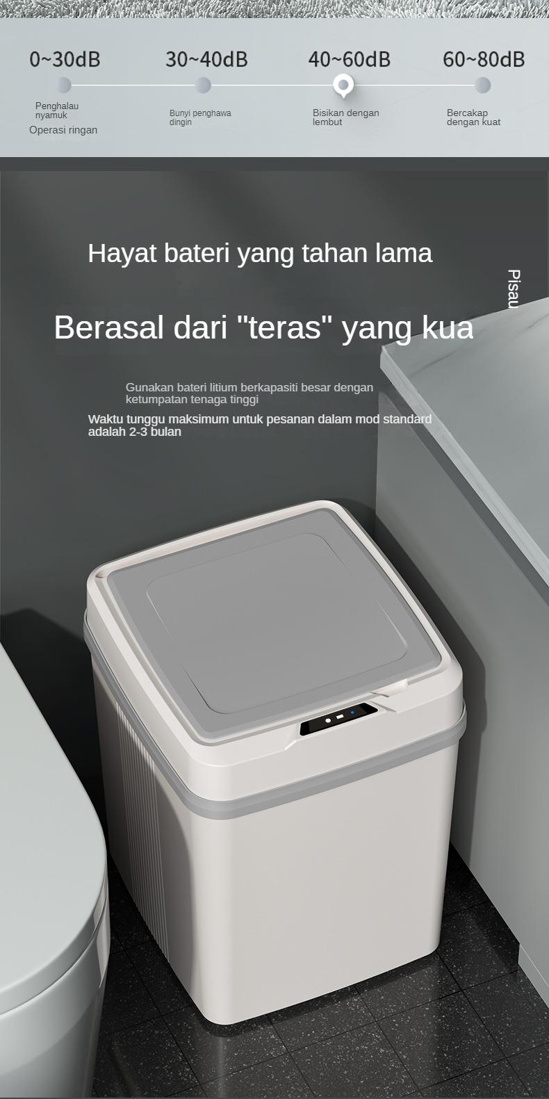 Product Introduction of Tong Sampah Pintar, Reka Bentuk Inovatif, Dikuasakan Penderia, Sesuai untuk Dapur dan Bilik Mandi, Tong Penutup Automatik 7