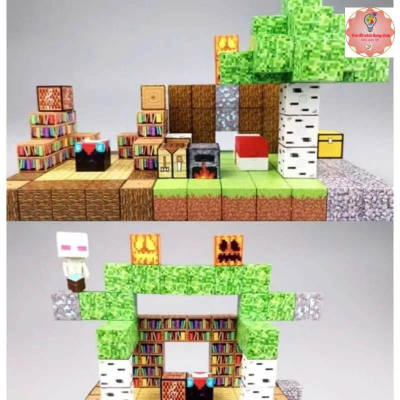 Mô Hình Lắp Ráp Minecraft Từ Các Khối Nam Châm Block Minecraft Nam Châm Đồ Chơi Xây Dựng Các Khối Nam Châm Minecraft 6