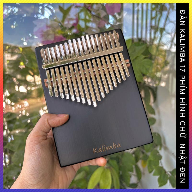 Đàn kalimba 17 phím màu đen hình chữ nhật gỗ nguyên khối khắc chữ kalimba QUYNHLEMO, đồ chơi âm nhạc cho bé chơi Toys