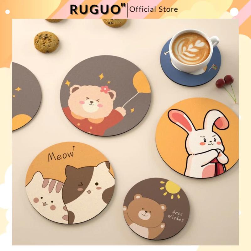 Miếng Đế Lót Ly, Nồi Cao Su Chống Trượt Hoạt Hình, Lót Ly Lót Nồi Cách Nhiệt Thấm Hút Tốt