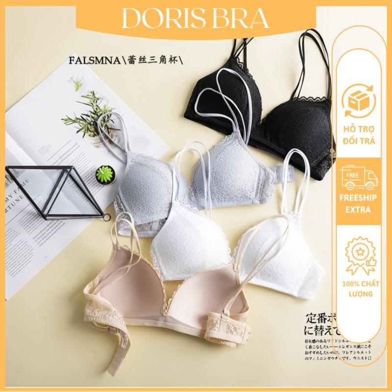 Áo lót nữ, áo ngực AL208 su ren hoa không gọng đệm mỏng nâng ngực nhẹ nhàng - DORIS BRA