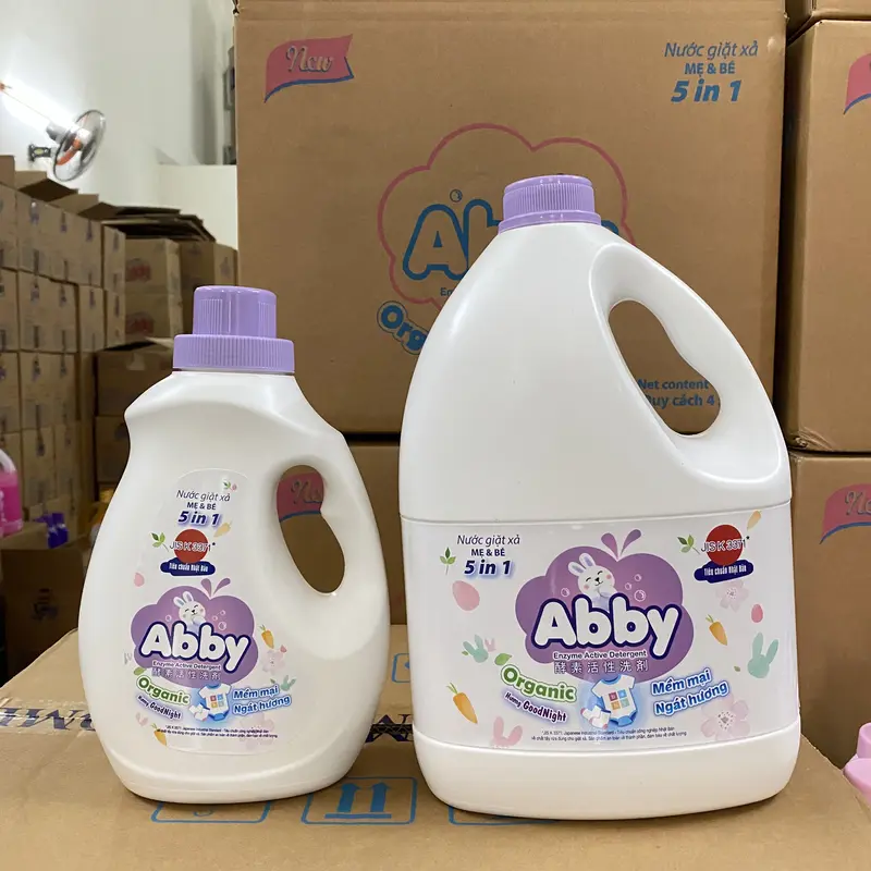 Nước giặt xả ABBY Organic 1100ml công nghệ Enzym làm sạch các vết bẩn an toàn, thiên nhiên Cho Bé 7