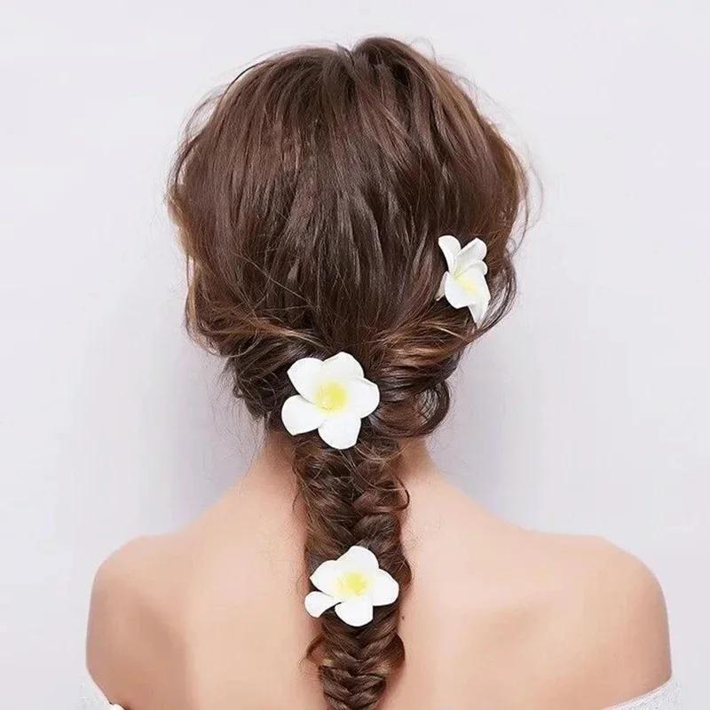 Product Introduction of Fashion Women Plumeria Flower Hair Clips Girls Aesthetic Hairpins Egg Flower Barrette Party Bag Hair Accessories 18