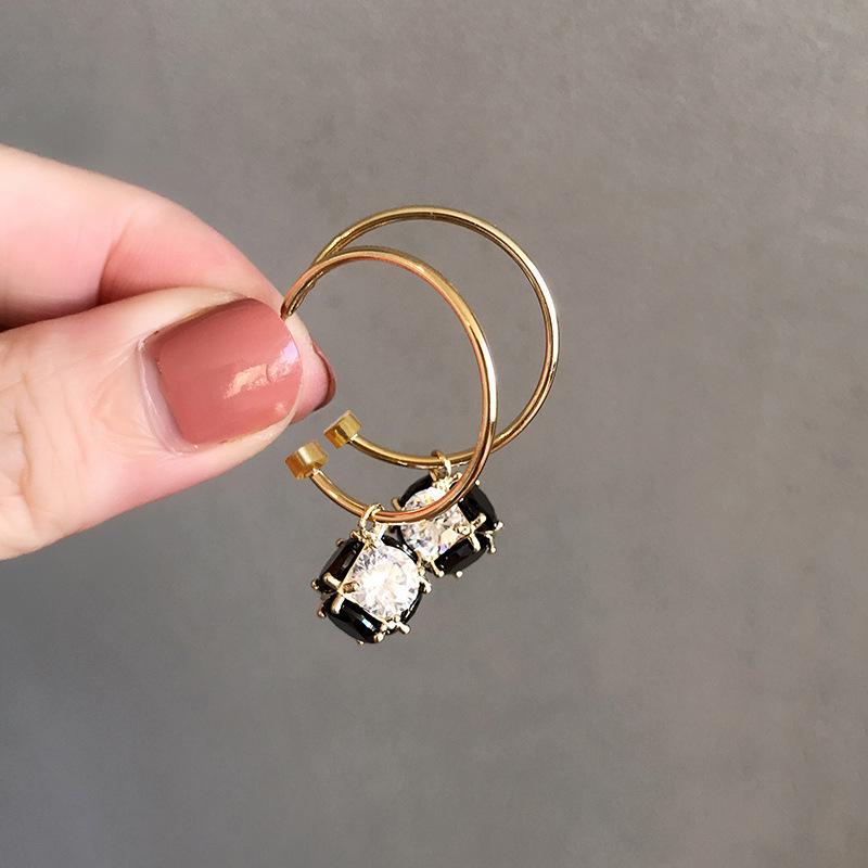 Sterling Silver Needle High-Grade Temperament Crystal Earring Eardrop Female Online Influencer Personalized round Ring Earrings 2023 New Studs 5