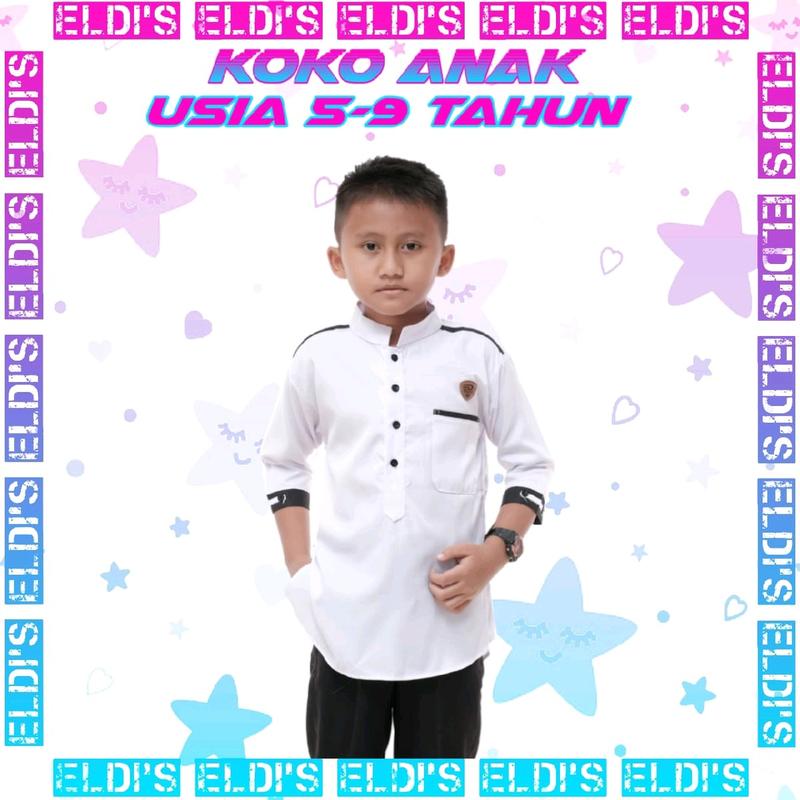 Baju koko anak laki-laki Muslim lengan 3/4 usia 5-9 tahun Kain Lembut 3