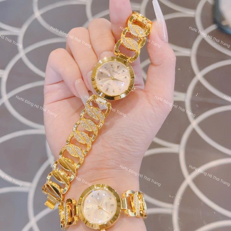 A34 Đồng hồ nữ lắc tay, dây lắc xích mặt tròn dây thép kim loại titanium chống gỉ, chống nước 3ATM sang trọng phù hợp mọi cổ tay Watch Đeo Tay Women A34