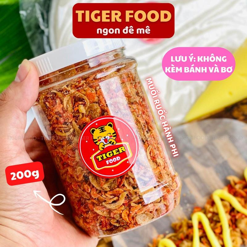 Muối ruốc hành phi hũ 200G TIGER FOOD muối tôm nhuyễn hành phi đặc biệt ăn kèm bánh tráng phơi sương SIÊU NGON Snack Ăn Vặt Topping bánh tráng 0