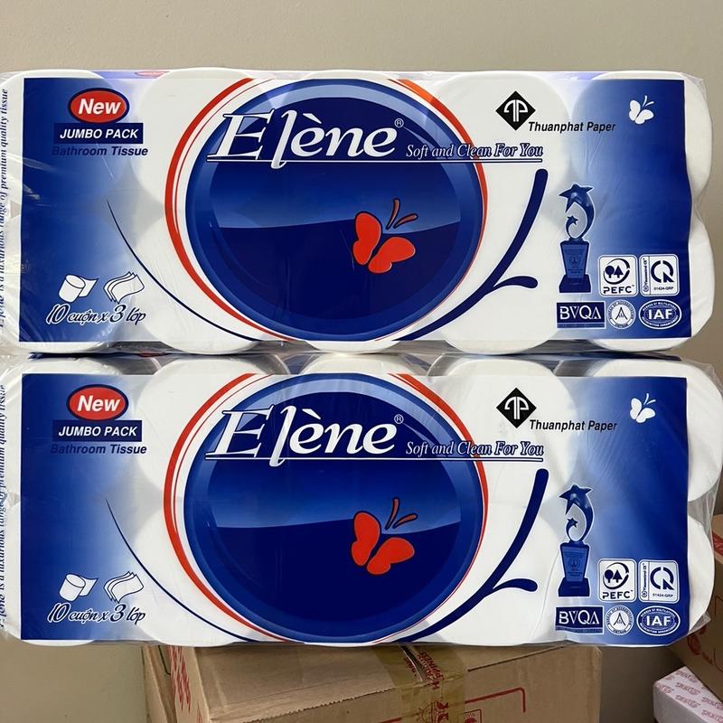 Combo 2 bịch giấy vệ sinh Elene 20 cuộn 3 lớp siêu dai mềm mịn