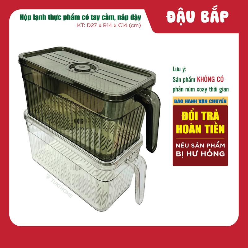 Hộp đựng thực phẩm đựng tủ lạnh có tay cầm, nắp đậy, khay tách nước Đức Minh dung tích 4.2 lít