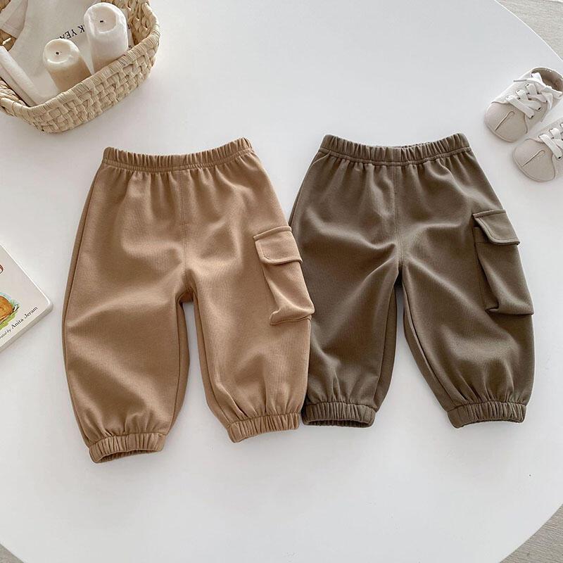 Product Introduction of New Autumn Kids Trousers 0 5T Boys Solid Color Casual Harem Children Baby Simplicity Cargo Pants 5