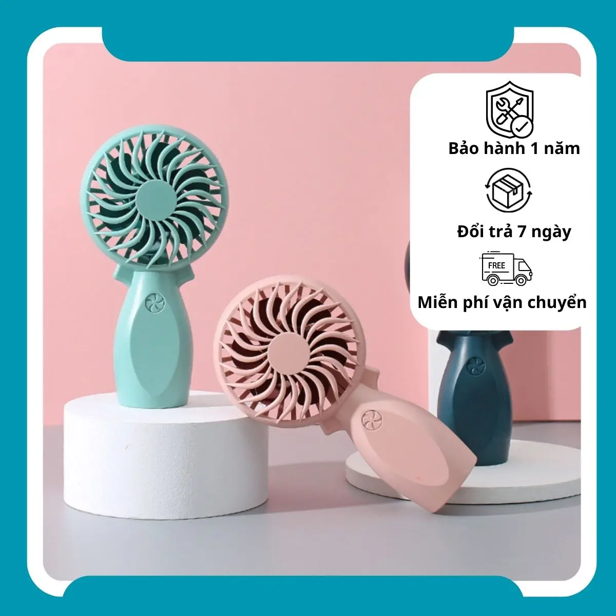 Quạt Cầm Tay Mini  Tích Điện đầu USB đa năng Phụ Kiện