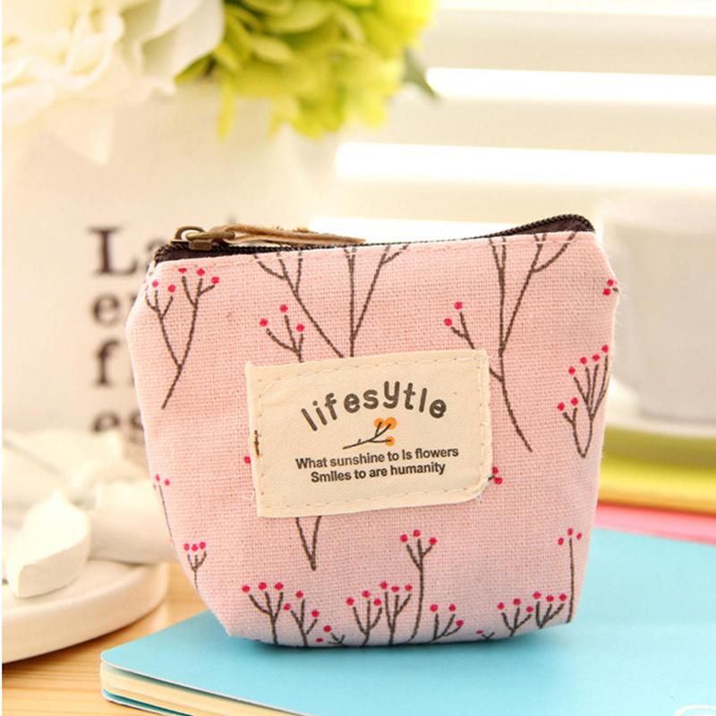 Product Introduction of 3PCS Small Fresh Fragmented Flowers Wallet Canvas Coin Purse Lady Girls Earphone Coin Key Money Storage Bag Zipper Pouch Card Holder 27