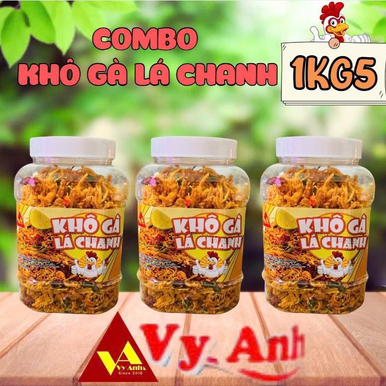  COMBO 1,5KG KHÔ GÀ 3 HỦ LOẠI 1 VY ANH   KHÔ GÀ LÁ CHANH HOẶC KHÔ GÀ BƠ TỎI   Snack Food 