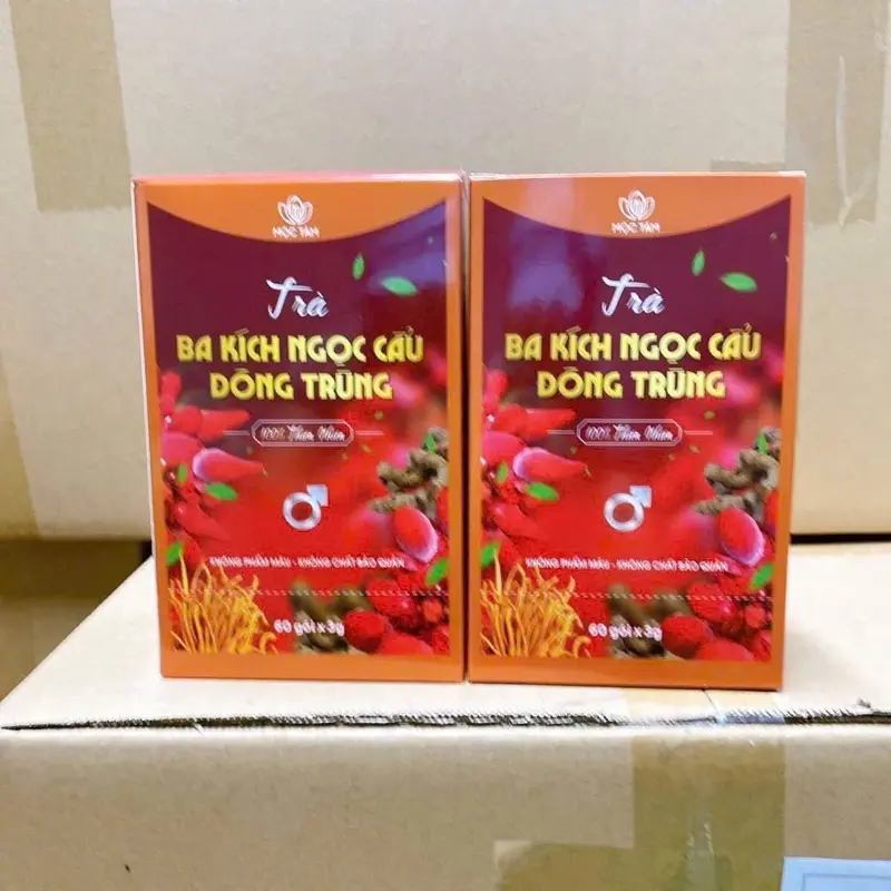 Hộp 60 túi lọc trà ba kích Ngọc cẩu đông trùng trà bố thận giá sỉ