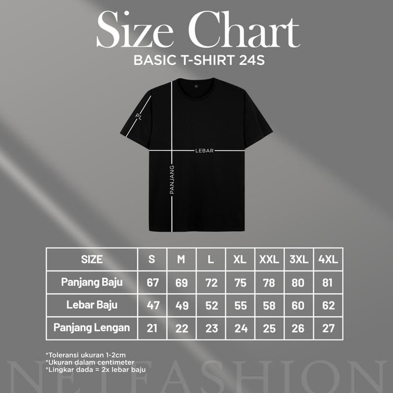 Product Introduction of KAOS POLOS COTTON COMBED 24S LENGAN PENDEK ONECK REGULER FIT PREMIUM BASIC SHORT SLEEVE UNISEX T-SHIRT MONOCHROME SERIES - PART 1 0