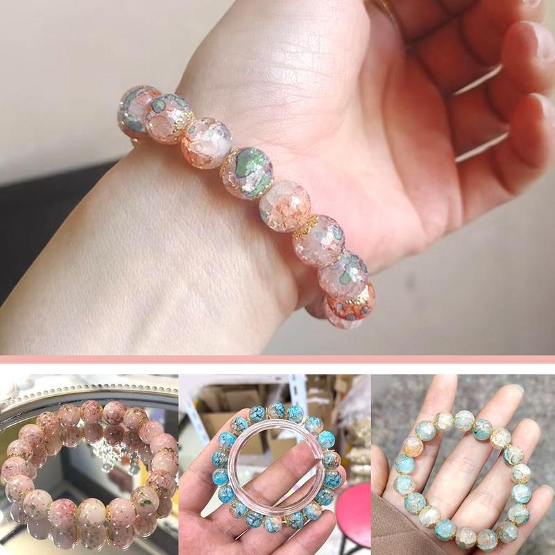 Product Introduction of Cherry Blossom Glass Beaded Bracelet Elegant Flower Bracelet For Women Fashion Accessories Gifts 14