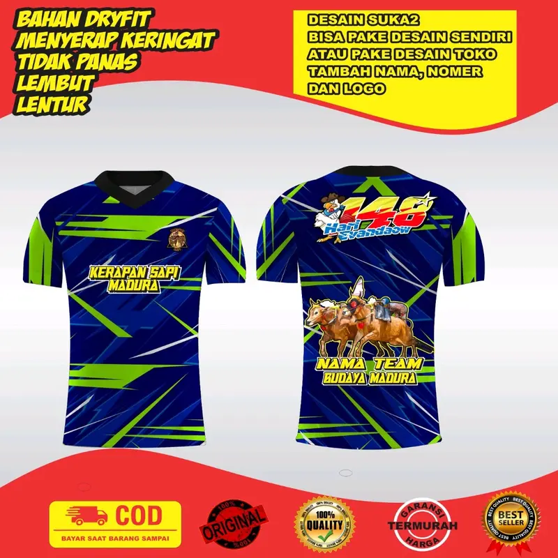 jersey kaos kerapan sapi madura desain bebas suka suka 3