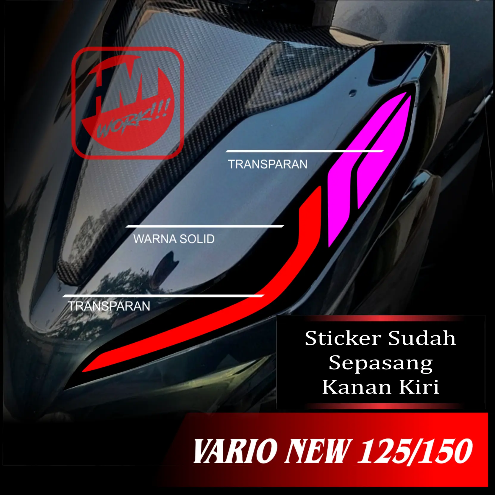 STICKER CUSTOM ALIS DAN SEN VARIO NEW 125/150