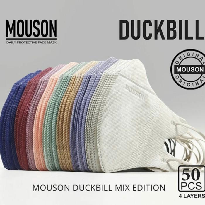 Masker MOUSON DUCKBILL Garis isi 50 pcs box Original Ada Embos 7