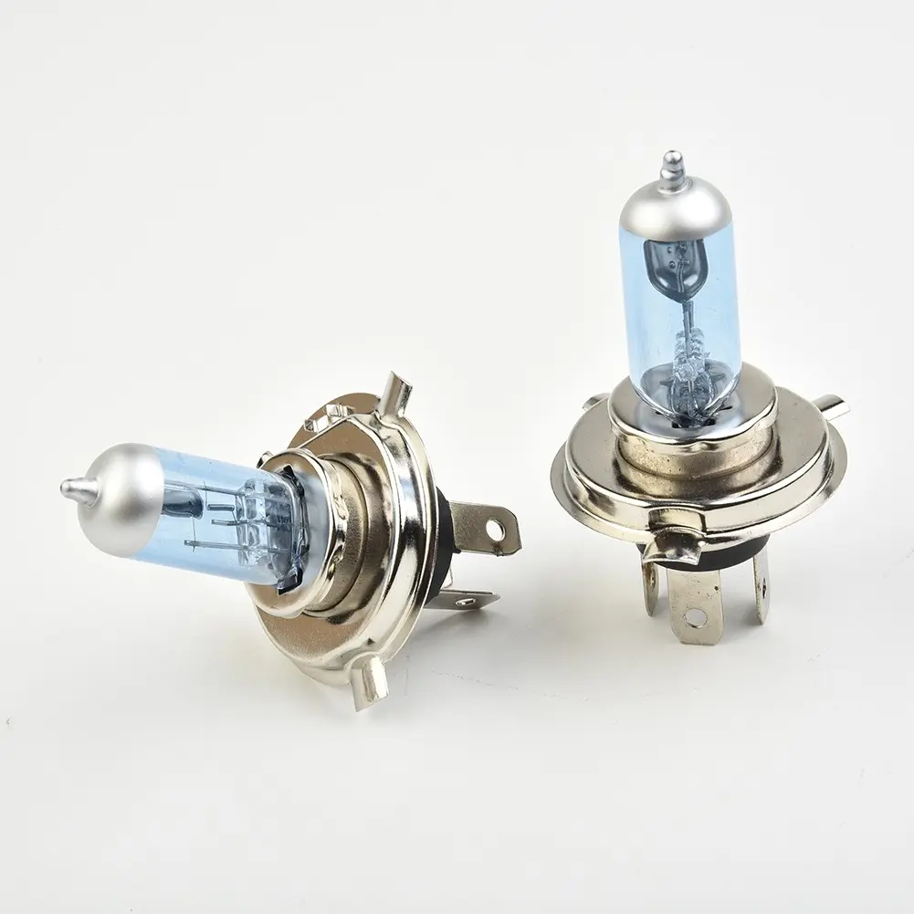 2x H4 100W 4500K Car Xenon Gas Halogen Headlight Headlamp Lamp Bulbs Blue Shell