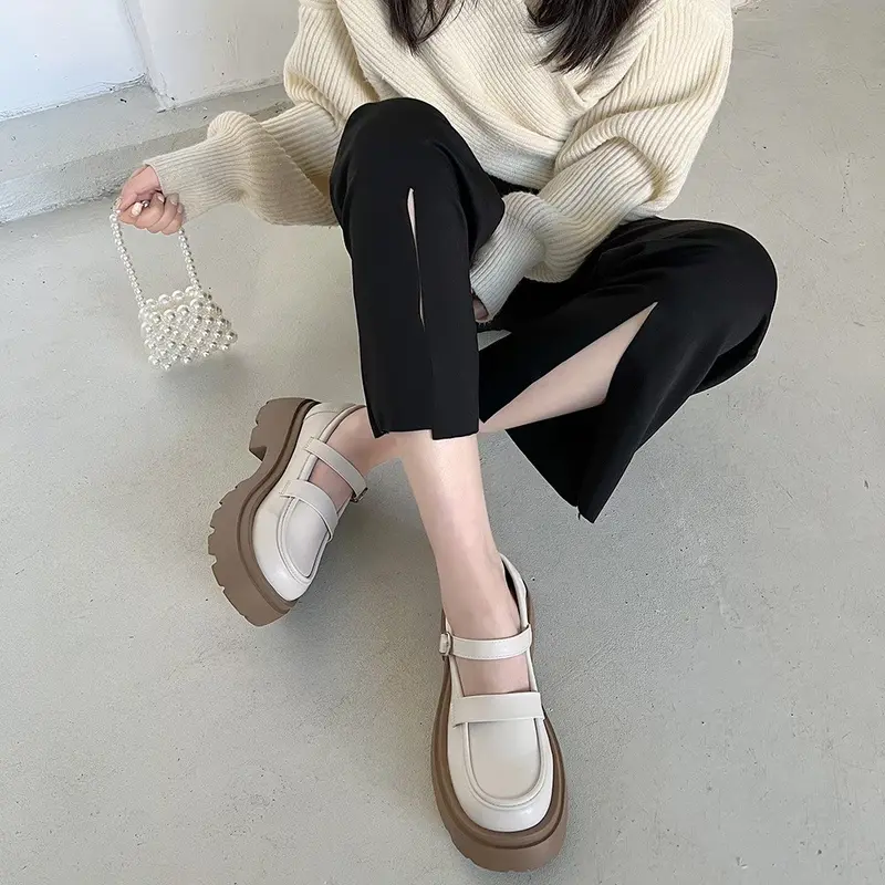 AVANCEID 1837 Heels Sepatu Sneakers Docmart Kerja Wanita Hitam Karet Shoes 6